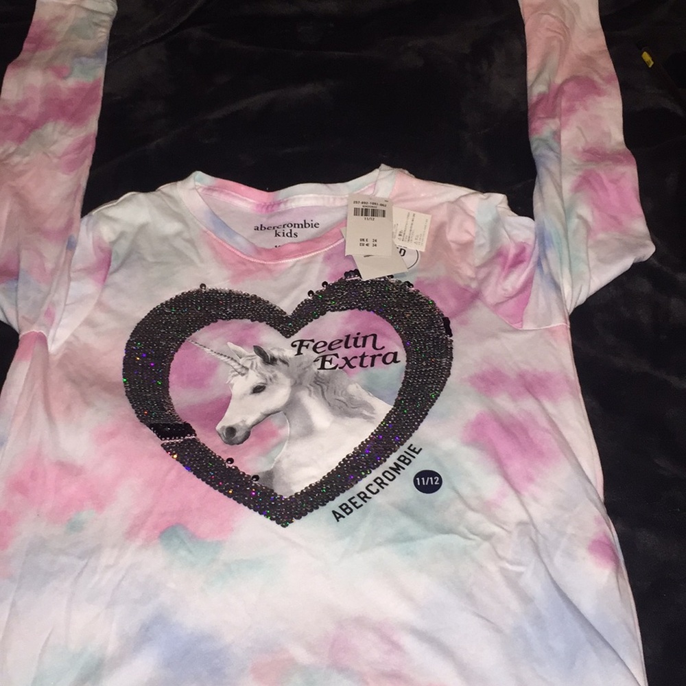 Abercrombie kids long sleeve double sided sequins